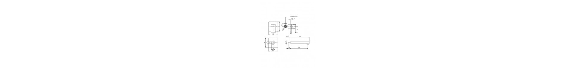 disegno tecnico mrc360 lavabo a muro