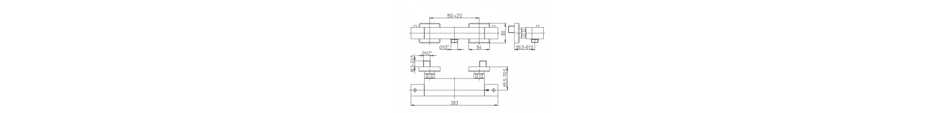 disegno tecnico miscelatore doccia argo