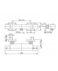 disegno tecnico miscelatore doccia argo
