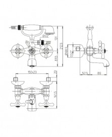 disegno tecnico rubinetto vasca completo vtc510 argo