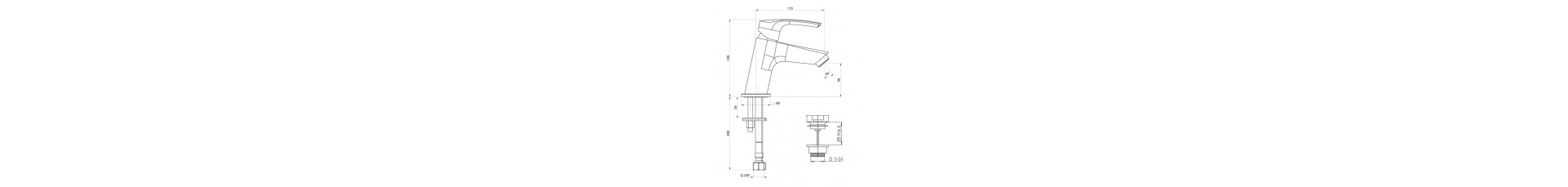 disegno tecnico miscelatore lavabo bagno camper SPKEC100 argo rubinetterie