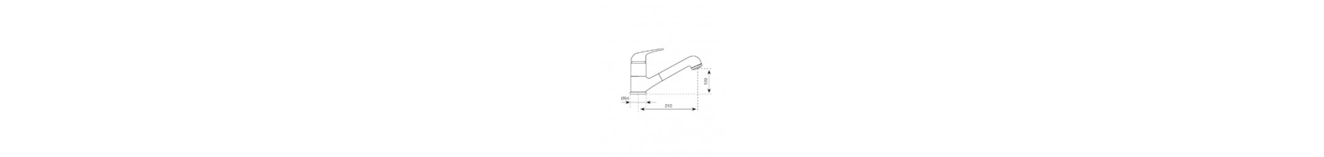 Miscelatore cucina lavello per camper SP2585 argo disegno tecnico