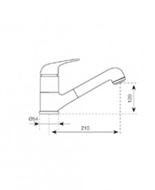 Miscelatore cucina lavello per camper SP2585 argo disegno tecnico