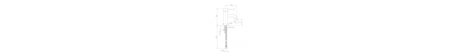 Disegno tecnico Miscelatore lavabo bagno Ducati HD15