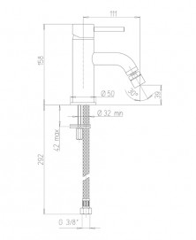 Disegno Tecnico miscelatore bidet Ducati HD15
