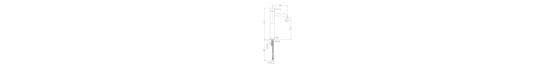 Disegno tecnico miscelatore alto Ducati HD15