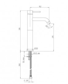Disegno tecnico miscelatore alto Ducati HD15