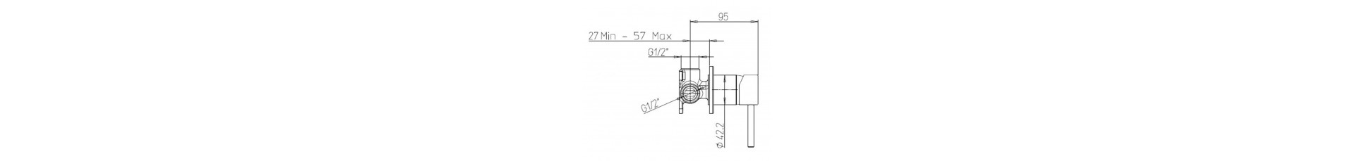 Disegno tecnico Miscelatore a parete HD15 Ducati